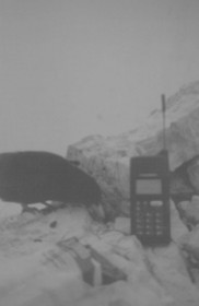 Merlone - am Gipfel, Bergdohle mit Handy
